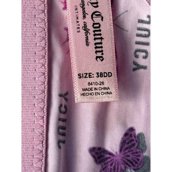 Juicy Couture Lightly Padded Butterfly Print Push Up Bra Size 38DD NWT - Picture 4 of 9